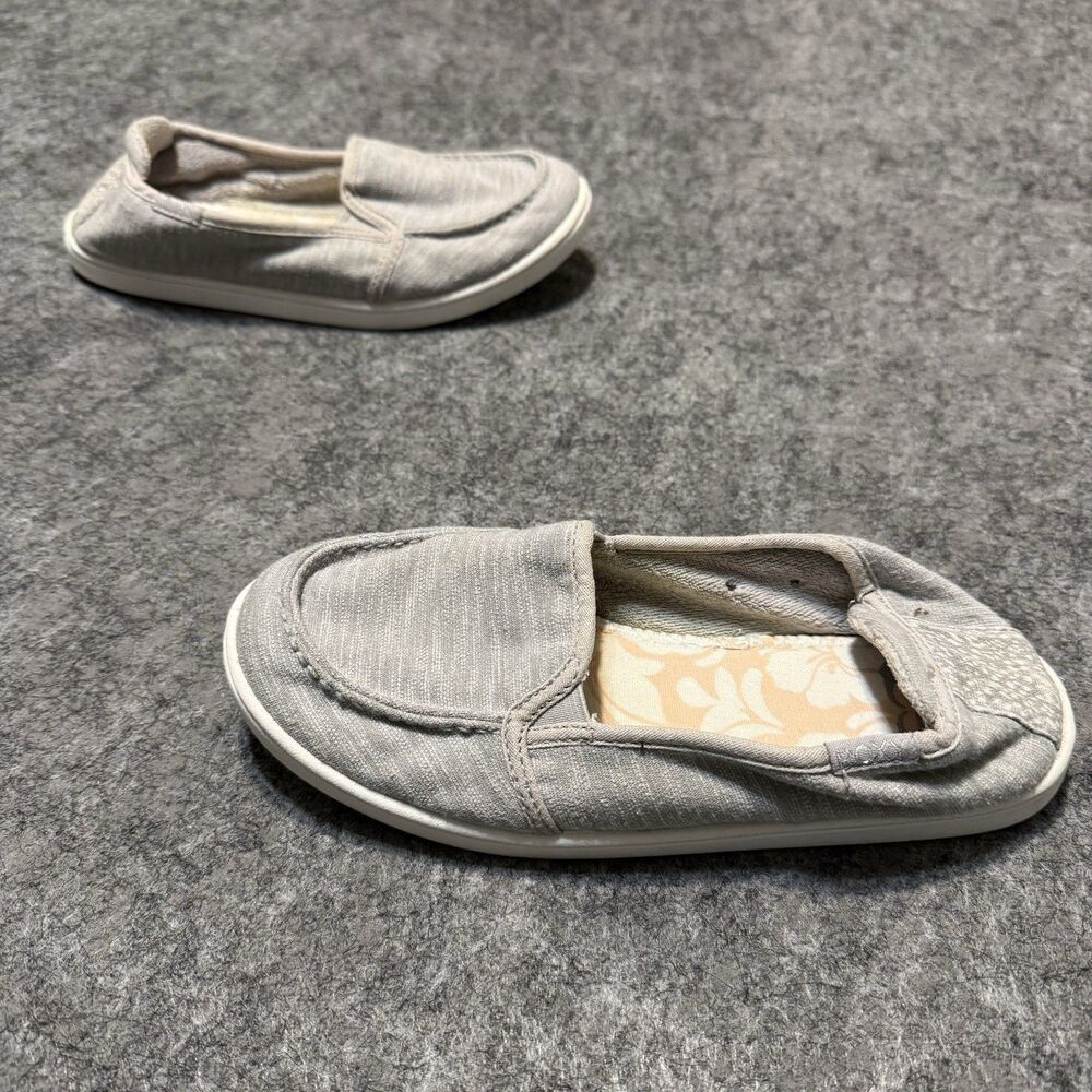 Roxy Womens Minnow VII Slip-on Sneaker Gray Tan Womens Sz 7 memory Foam Insole